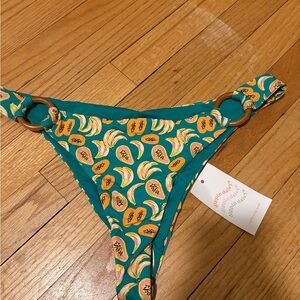 Dippin' Daisy's Teal and Orange Fruit Print Bikini Bottom